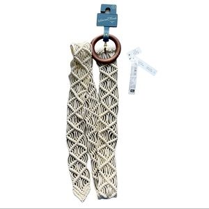 Universal Thred Women's Macrama Wood ORing Belt
